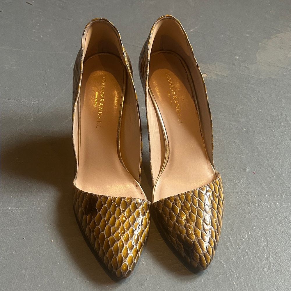 Loeffler Randall Brown Snakeskin Heels